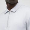 Grey Muscle Fit Les Amis Stripe Polo Shirt
