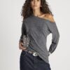 Grey Off Shoulder Cosy Top
