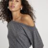 Grey Off Shoulder Cosy Top
