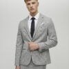 Grey Puppy Tooth Skinny Suit Jacket