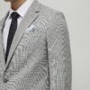 Grey Puppy Tooth Skinny Suit Jacket