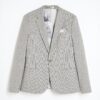 Grey Puppy Tooth Skinny Suit Jacket