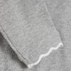 Grey Scallop Trim Long Sleeve T-Shirt