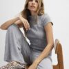 Grey Short Sleeve Cosy Cap Sleeve Top