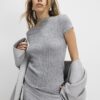 Grey Short Sleeve Cosy Cap Sleeve Top