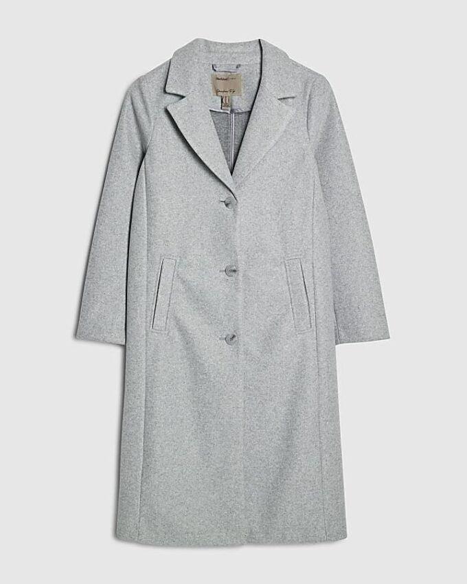Grey Single Breasted Coat