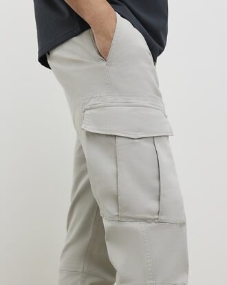 Grey Skinny Fit Cargo Trousers