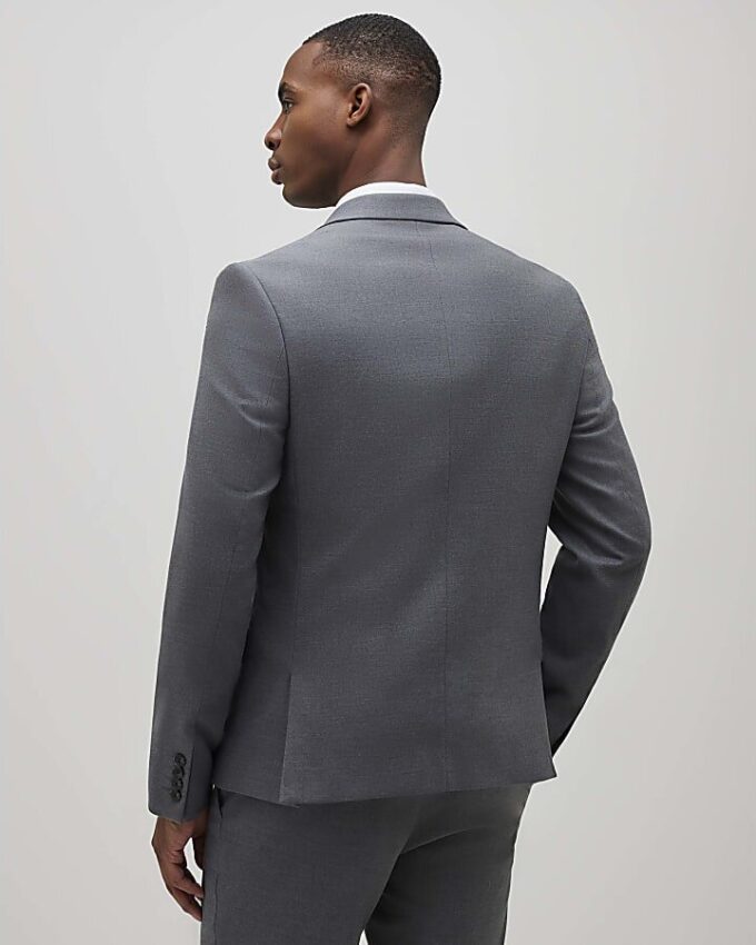 Grey Skinny Fit Suit Jacket