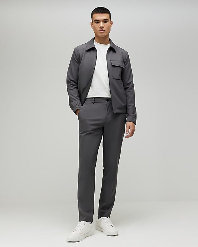 Grey Skinny Fit Trousers