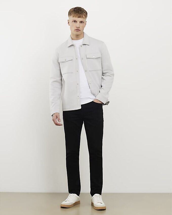 Grey Slim Fit Overshirt