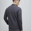 Grey Slim Fit Textured Quarter Zip Polo Shirt