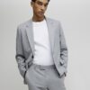 Grey Slim Fit Textured Suit Jacket