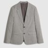 Grey Slim Fit Textured Suit Jacket