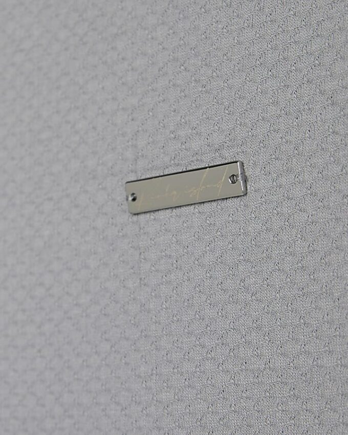Grey Slim Fit Textured T-Shirt
