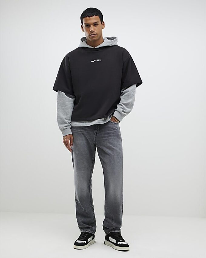 Grey Straight Leg Jeans