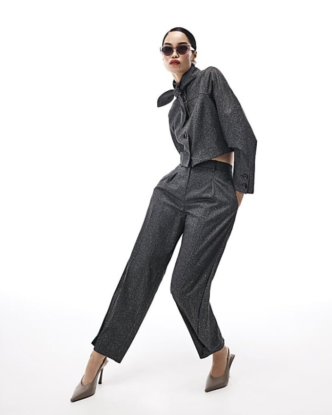 Grey Tapered Trousers