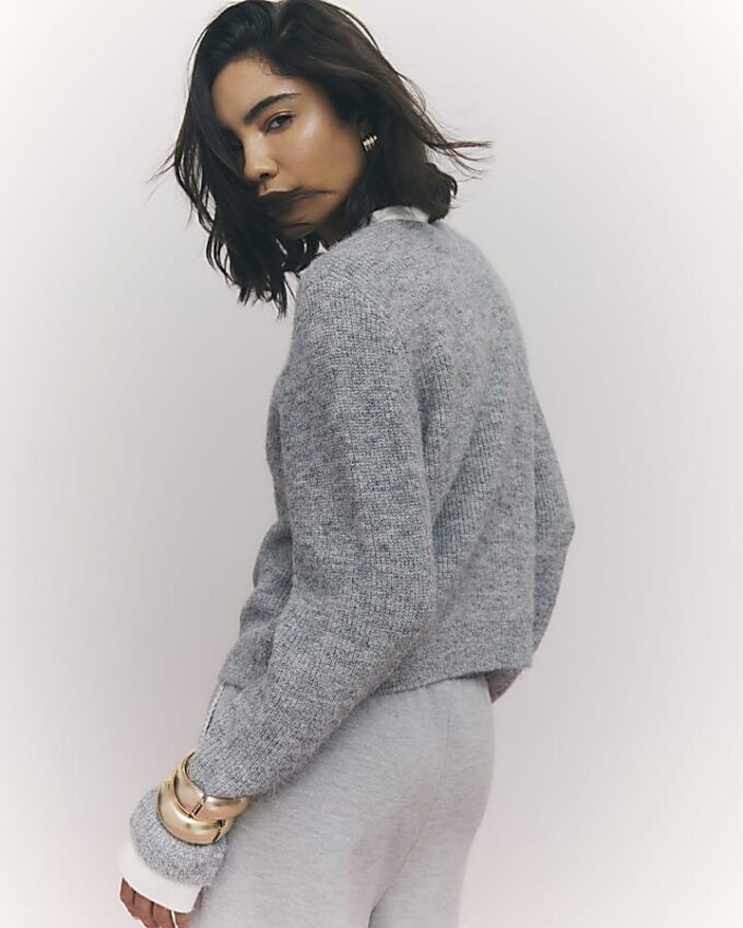 Grey Tipped Cardigan