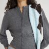Grey Waisted Button through Top