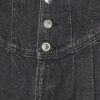 Grey Wide Leg Corset Button Up Jeans