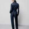 Indigo High Waisted Tapered Jeans