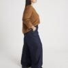 Indigo Mid Rise Tailored Baggy Wide Leg Jeans