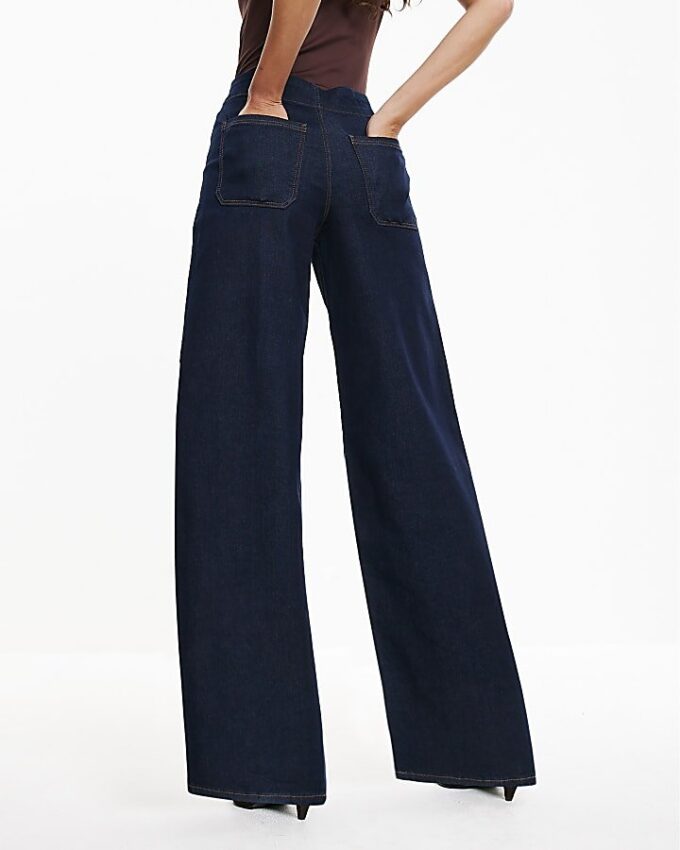 Indigo Pull-On Sculpt Palazzo Jeans
