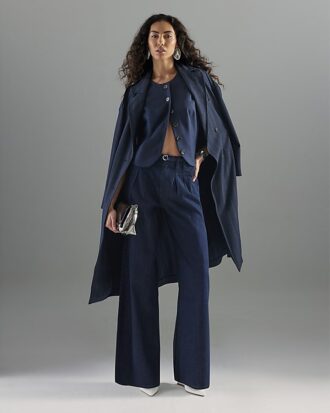 Indigo Wide Leg Tie Front Jeans