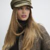 Khaki Faux Suede Snaffle Baker Boy Hat