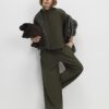 Khaki Funnel Neck Top