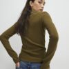 Khaki Long Sleeve Cosy Tipped Polo Shirt