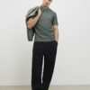 Khaki Muscle Fit Textured Polo Shirt