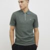 Khaki Muscle Fit Textured Polo Shirt