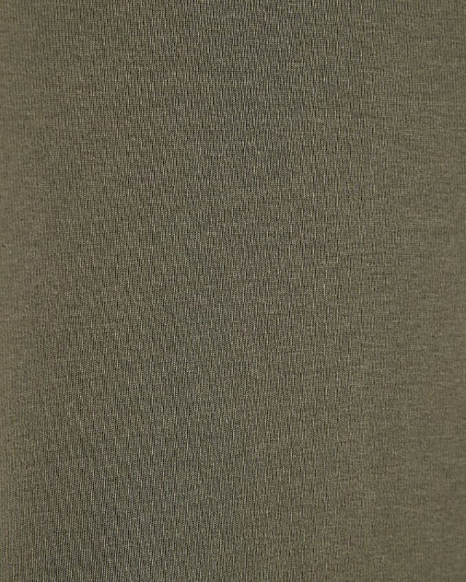Khaki Short Sleeve Fitted Top