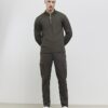 Khaki Slim Fit Textured Polo Shirt