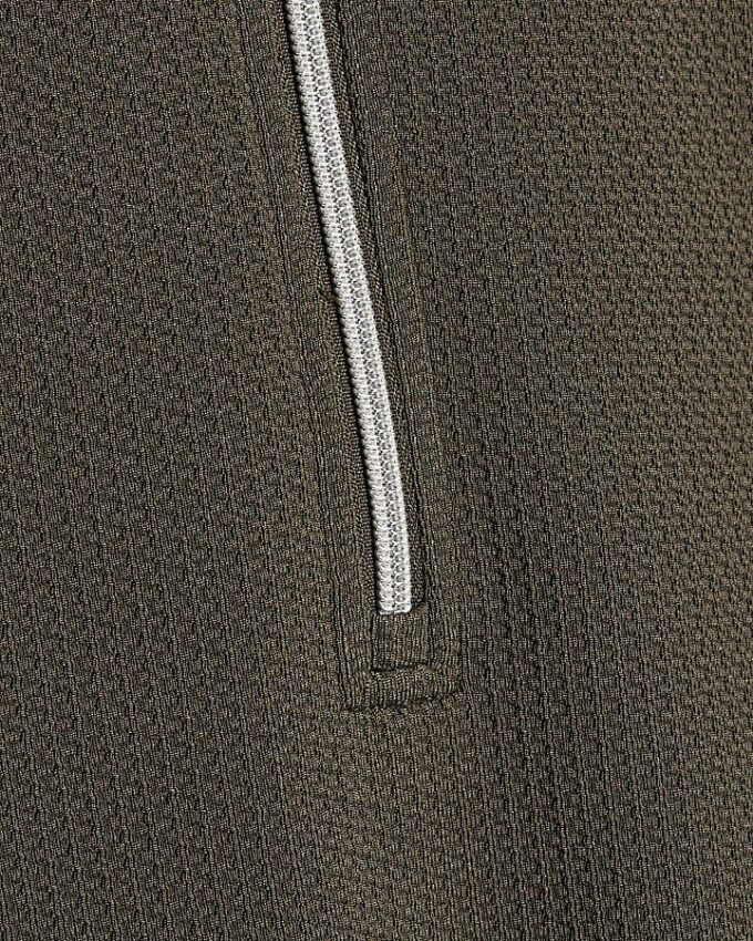 Khaki Slim Fit Textured Polo Shirt