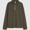 Khaki Slim Fit Textured Polo Shirt