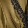 Khaki V Neck Lace Slip Dress