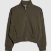 Khaki Zip Up Sweatshirt