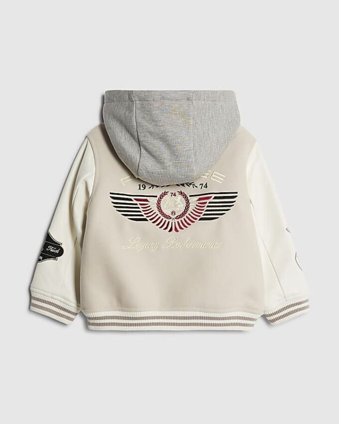 Mini Boys Beige Penrose Badge Bomber Jacket