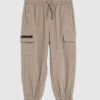 Mini Boys Beige Zip Cargo Trousers