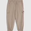 Mini Boys Beige Zip Cargo Trousers