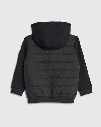 Mini Boys Black Hooded Hybrid Jacket