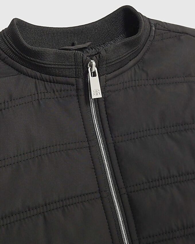 Mini Boys Black Hooded Hybrid Jacket