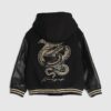Mini Boys Black Japanese Snake Bomber Jacket
