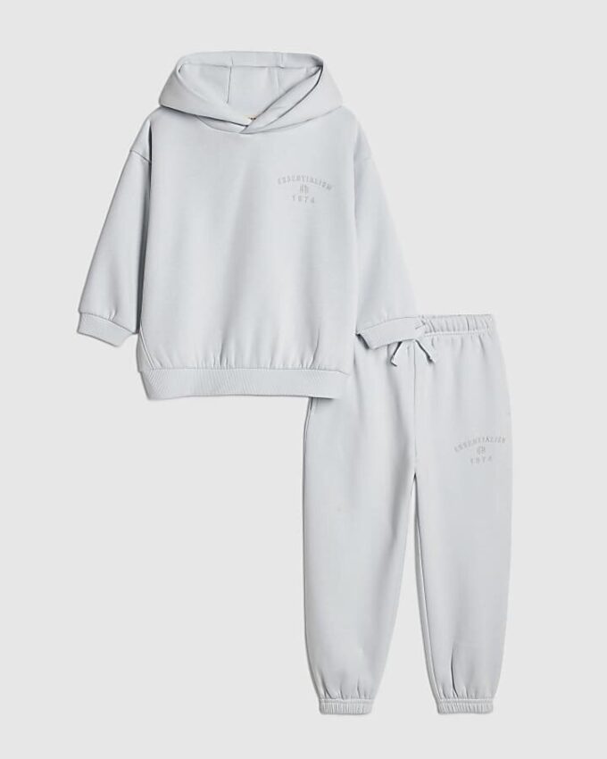 Mini Boys Blue Essentialism Hoodie Set