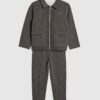 Mini Boys Grey Textured Jacket 3 Piece Set