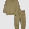 Mini Boys Khaki Essentialism Sweatshirt Set