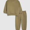 Mini Boys Khaki Essentialism Sweatshirt Set