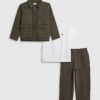 Mini Boys Khaki Textured Harrington Set
