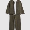 Mini Boys Khaki Textured Harrington Set